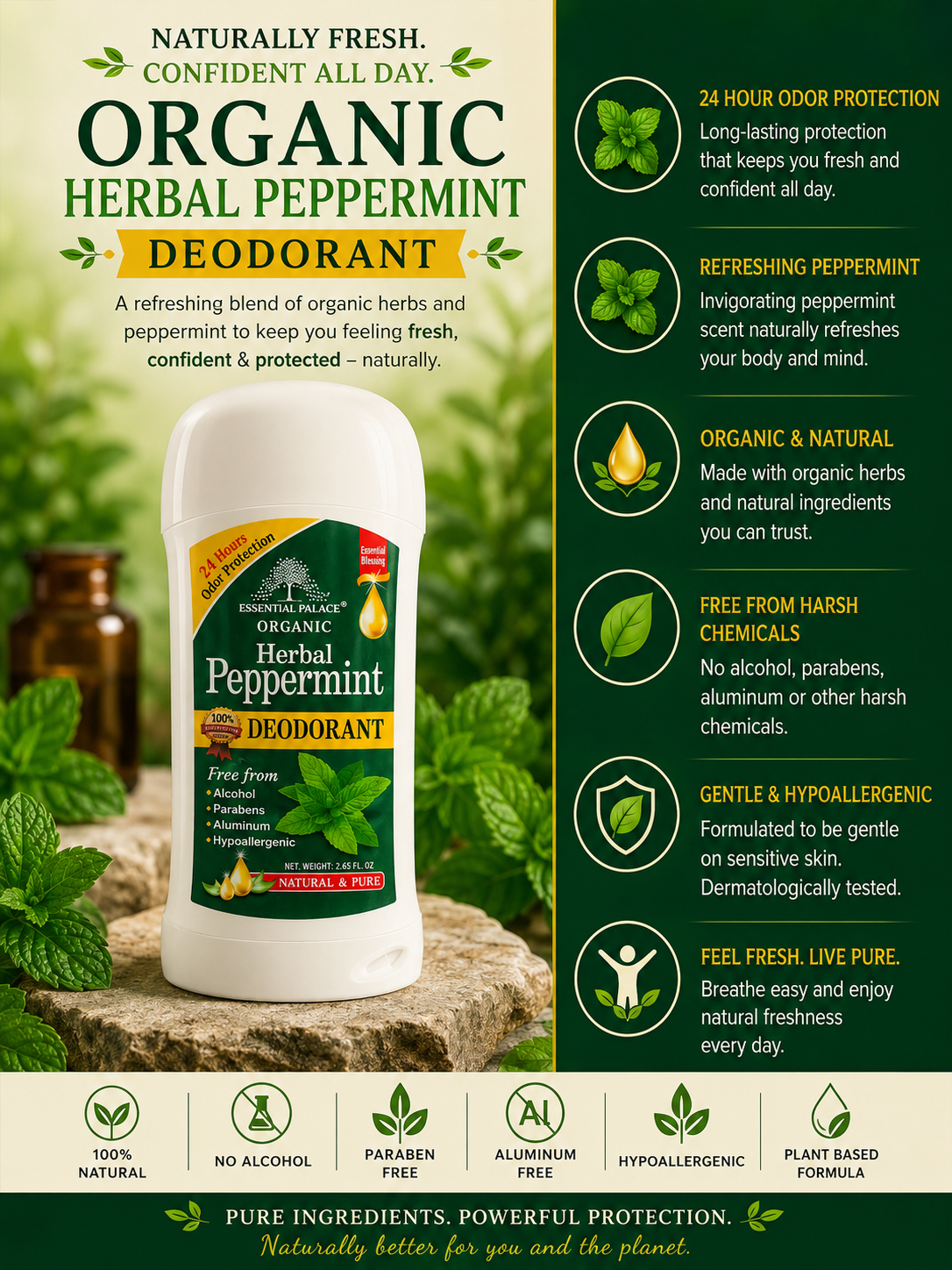 Organic Herbal Peppermint Deodorant