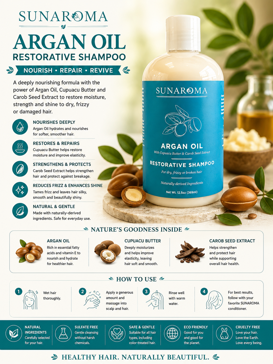 SUNAROMA Argan Oil Shampoo