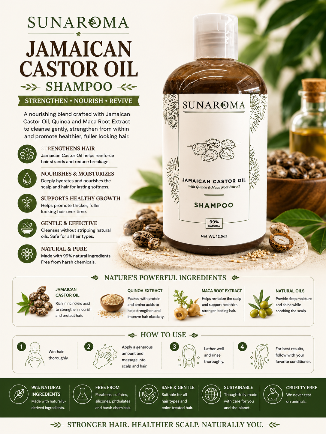 SUNAROMA Jamaican Castor Oil Shampoo