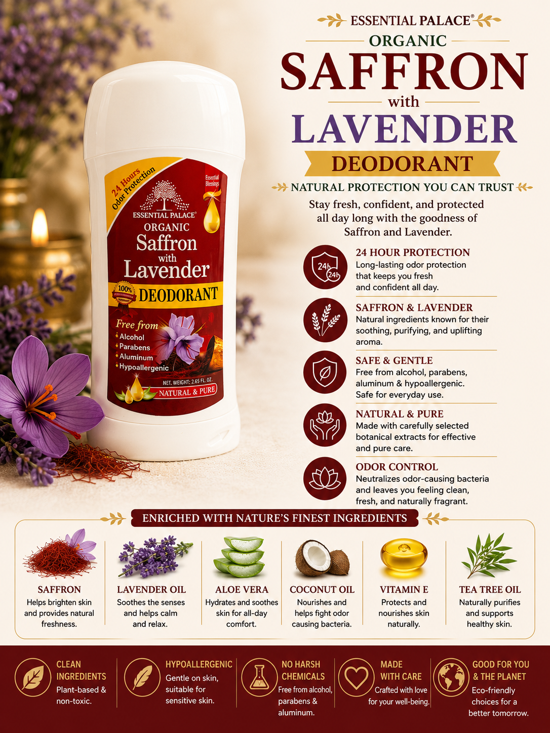 Saffron with Lavendar Deodorant