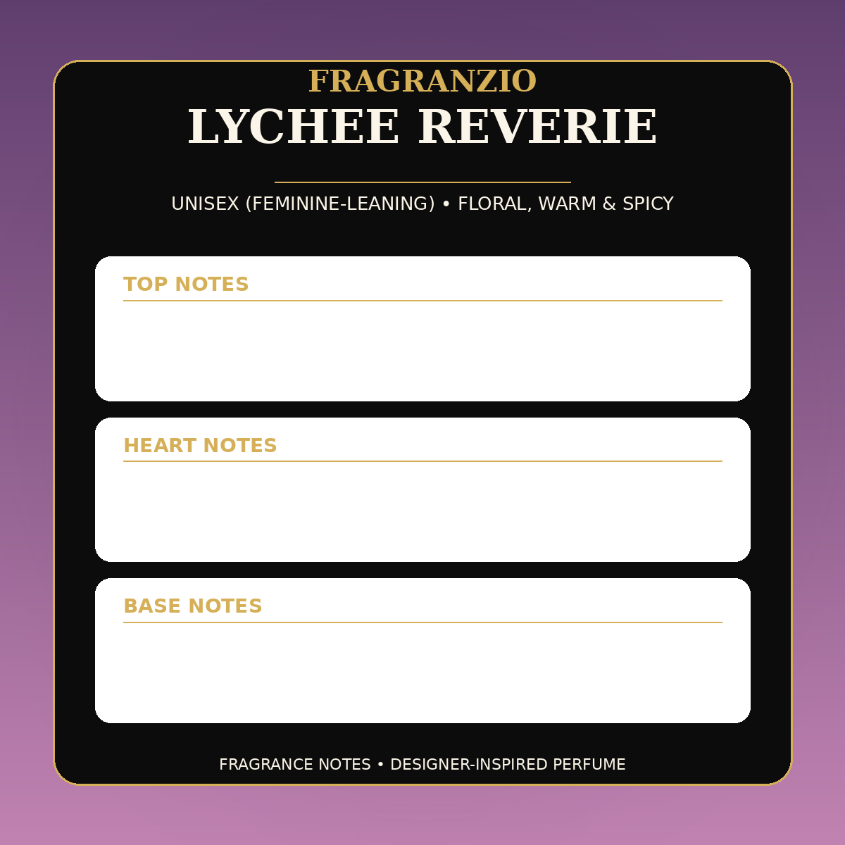Fragranzio Lychee Reverie fragrance notes