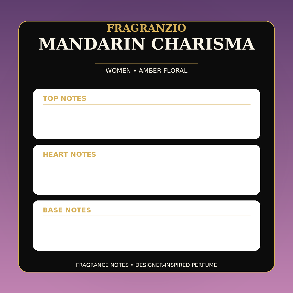 Fragranzio Mandarin Charisma fragrance notes