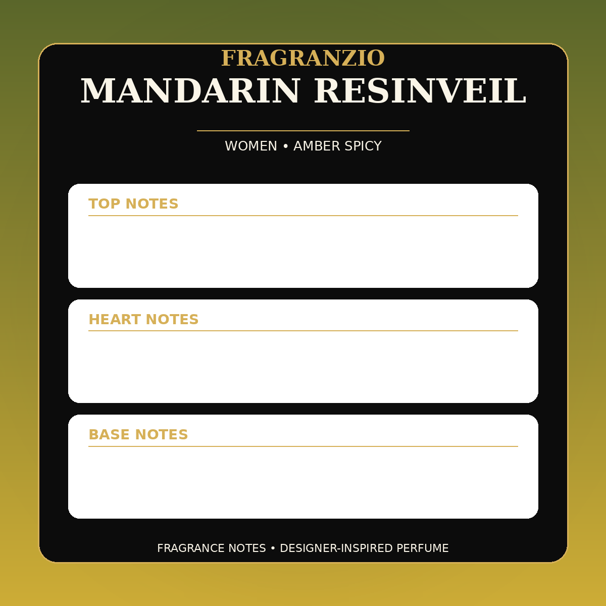 Fragranzio Mandarin Resinveil fragrance notes