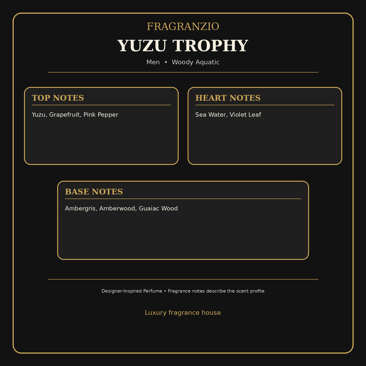 Fragranzio Yuzu Trophy fragrance notes