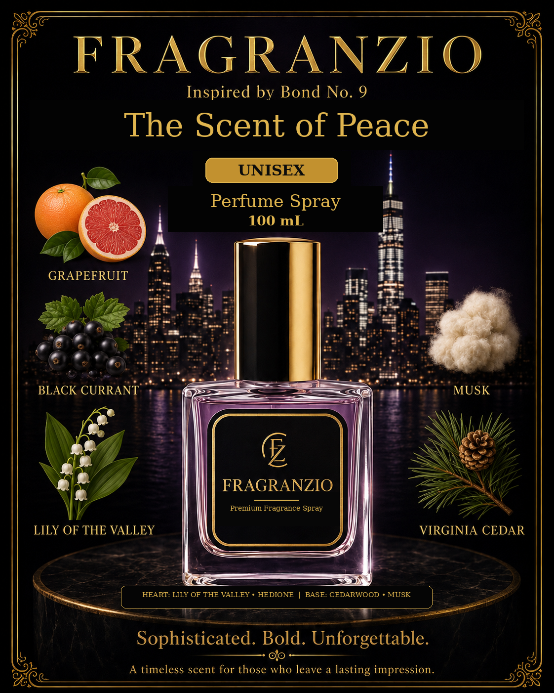 Fragranzio Perfume Spray inspired by Bond No. 9 The Scent of Peace, 100 mL