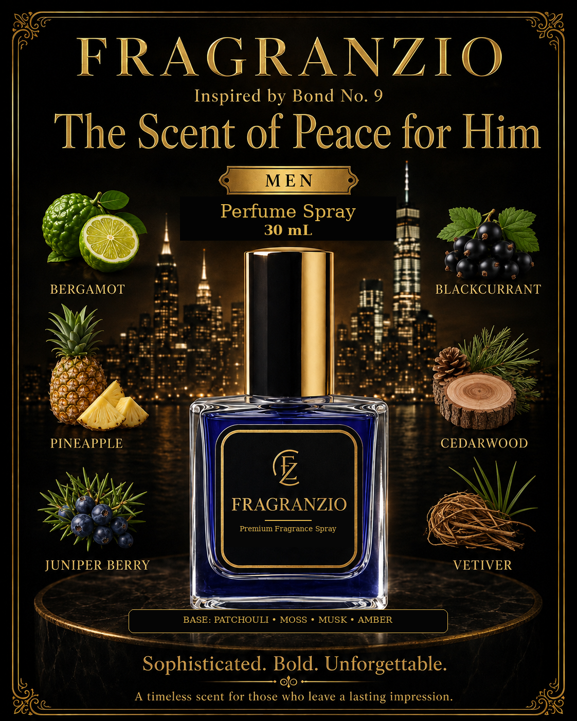 Fragranzio Perfume Spray inspired by Bond No. 9 The Scent of Peace for Him, 30 mL
