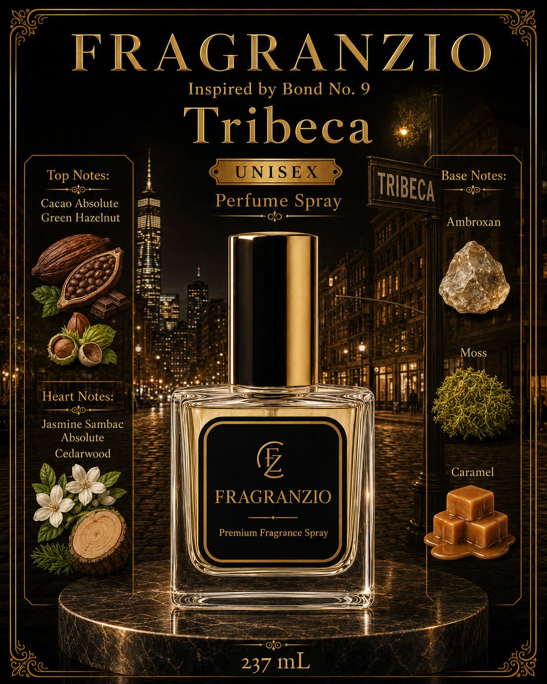 Fragranzio Perfume Spray inspired by Bond No. 9 Tribeca, 237 mL