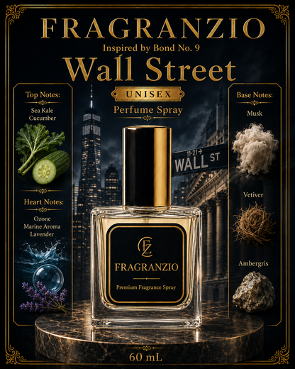 Fragranzio Perfume Spray inspired by Bond No. 9 Wall Street, 60 mL