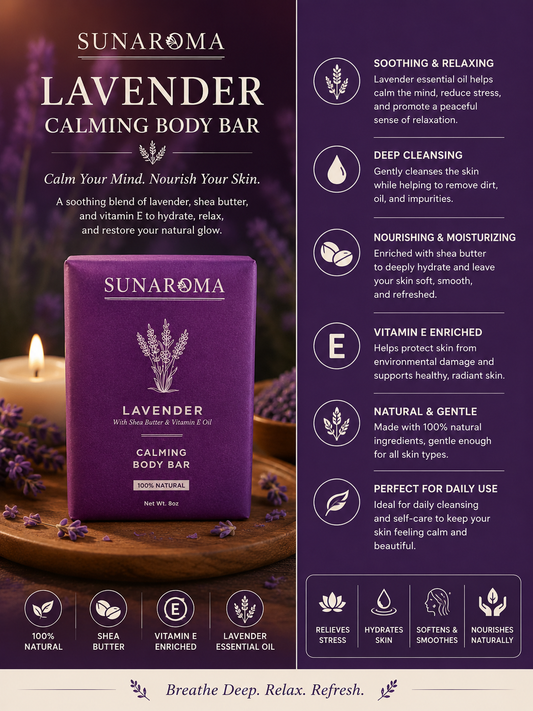 SUNAROMA Lavendar Calming Body Bar