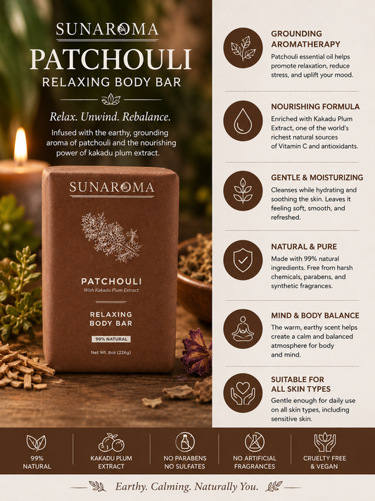 SUNAROMA Patchouli Relaxing Body Bar