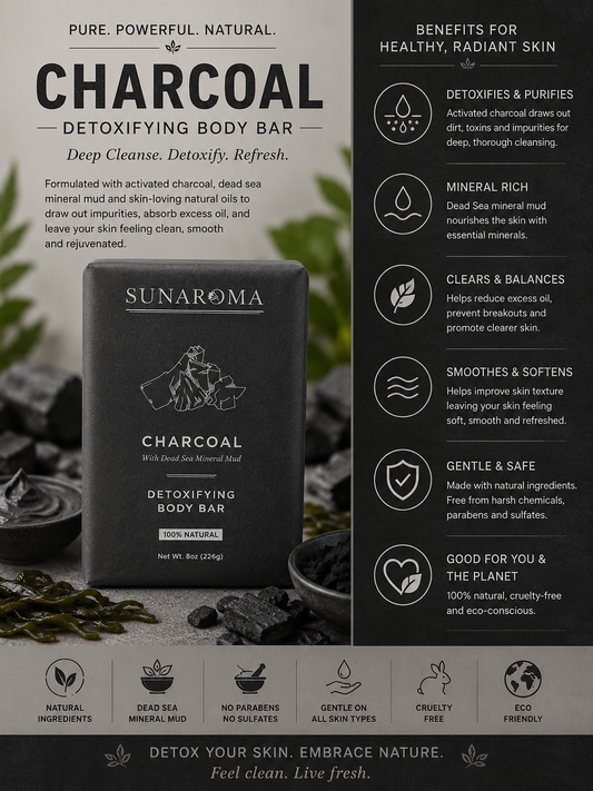 SUNAROMA Charcoal Body Soap