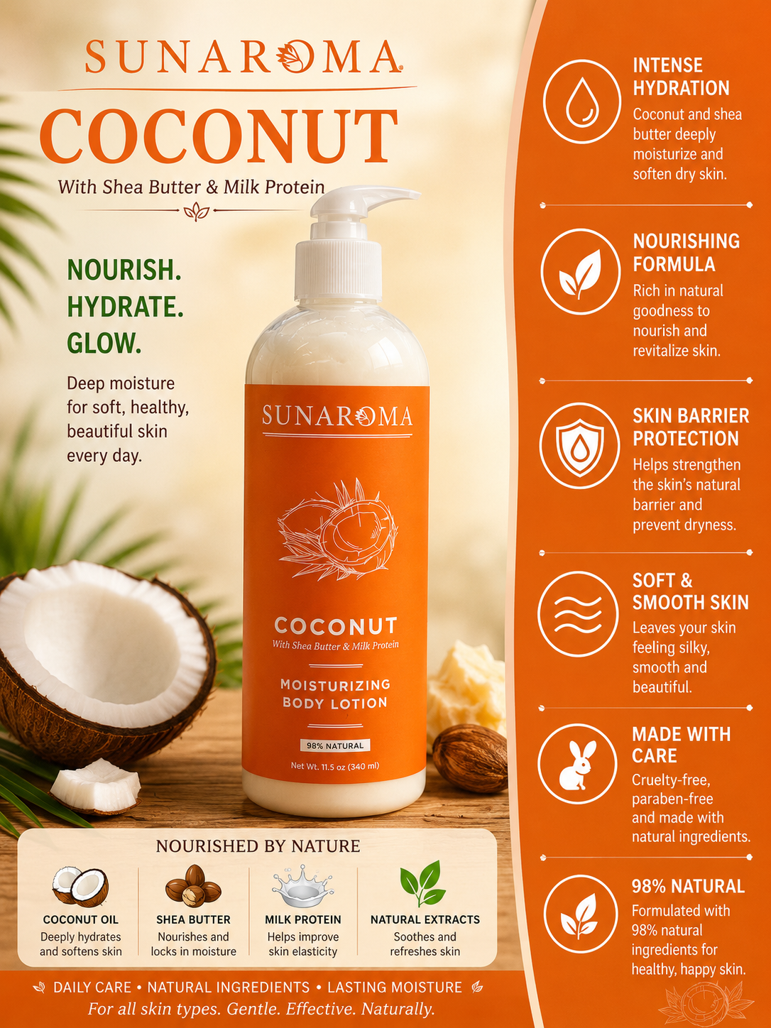 SUNAROMA Coconut Body Lotion