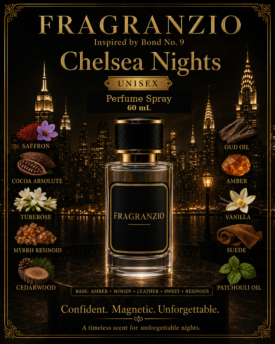 Fragranzio Perfume Spray inspired by Bond No. 9 Chelsea Nights, 60 mL