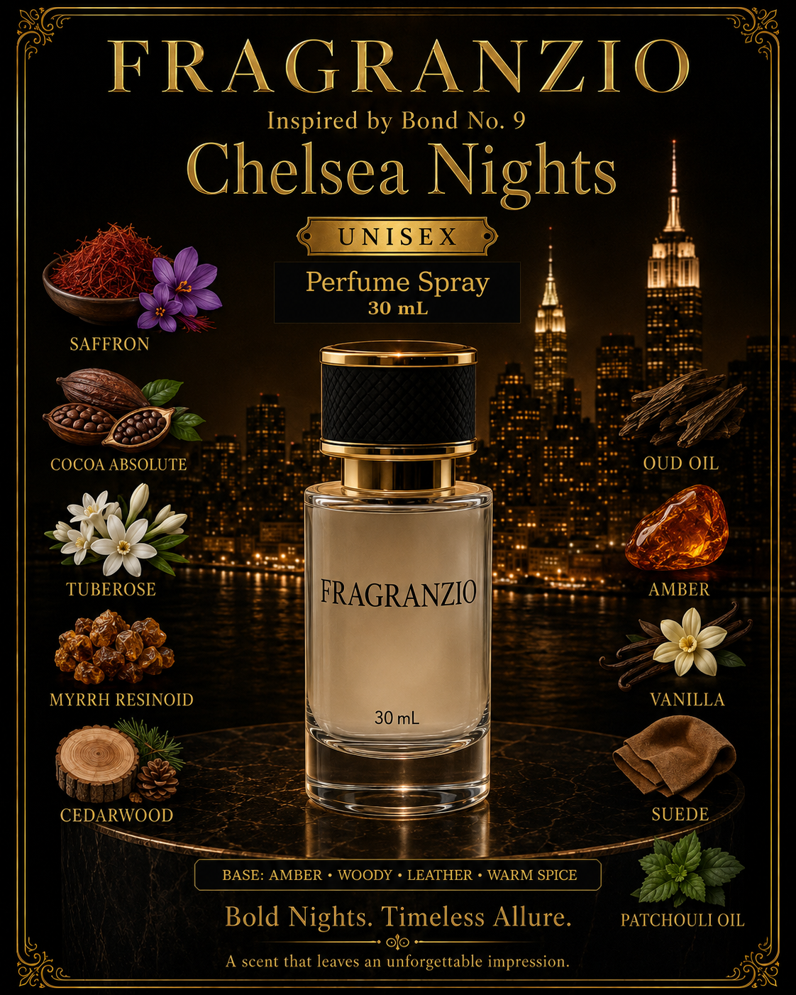 Fragranzio Perfume Spray inspired by Bond No. 9 Chelsea Nights, 30 mL
