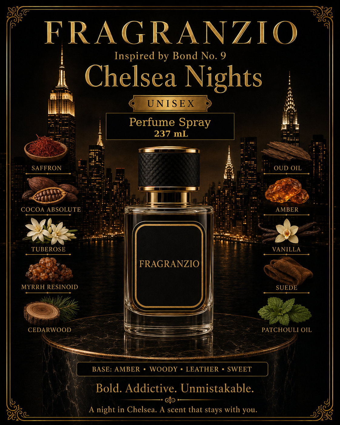 Fragranzio Perfume Spray inspired by Bond No. 9 Chelsea Nights, 237 mL