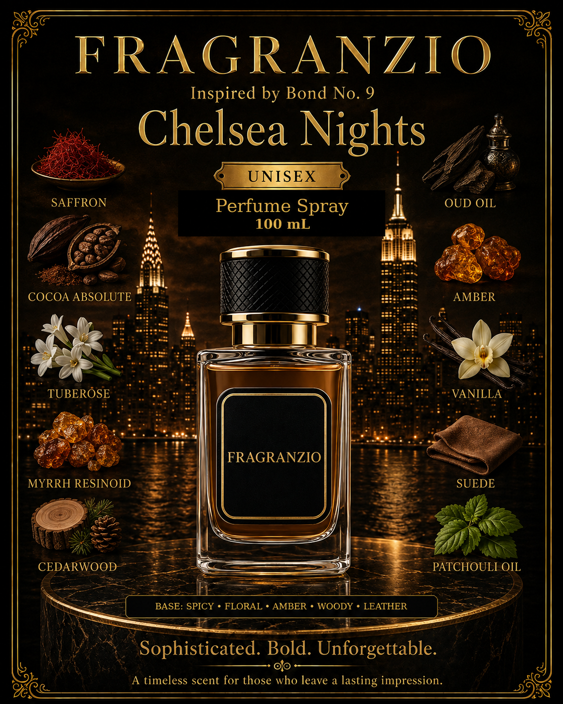 Fragranzio Perfume Spray inspired by Bond No. 9 Chelsea Nights, 100 mL