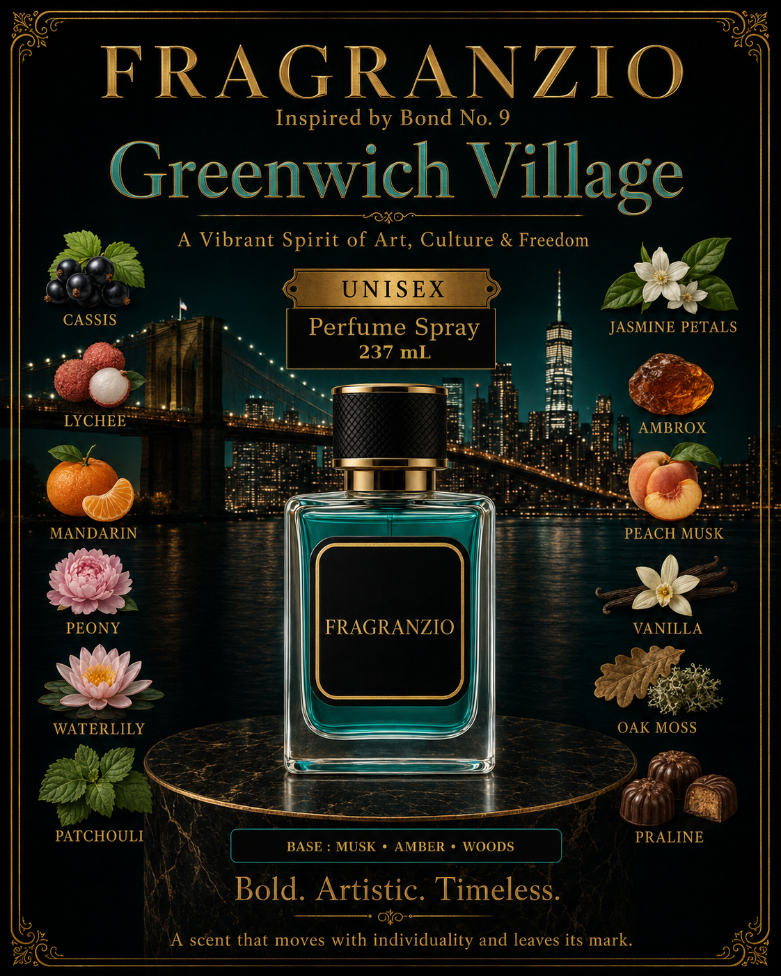 Fragranzio Perfume Spray inspired by Bond No. 9 Greenwich Village, 237 mL