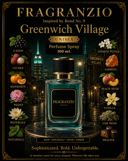 Fragranzio Perfume Spray inspired by Bond No. 9 Greenwich Village, 100 mL