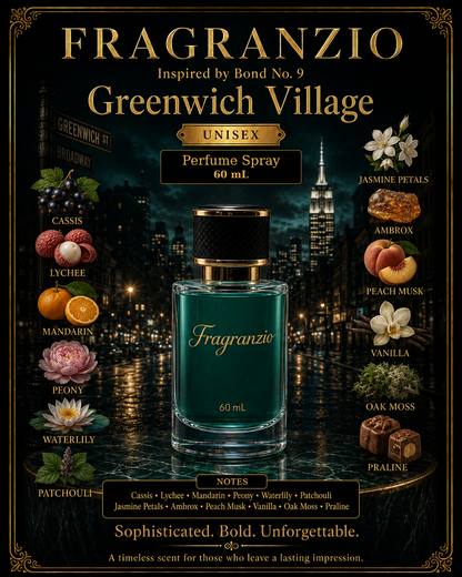 Fragranzio Perfume Spray inspired by Bond No. 9 Greenwich Village, 60 mL