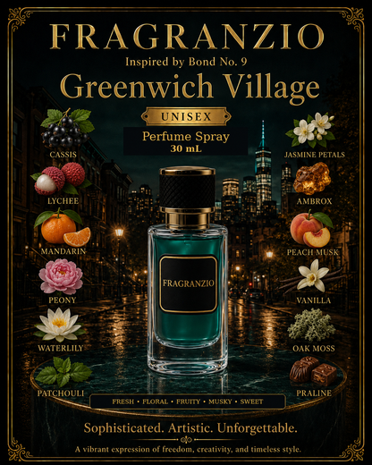 Fragranzio Perfume Spray inspired by Bond No. 9 Greenwich Village, 30 mL
