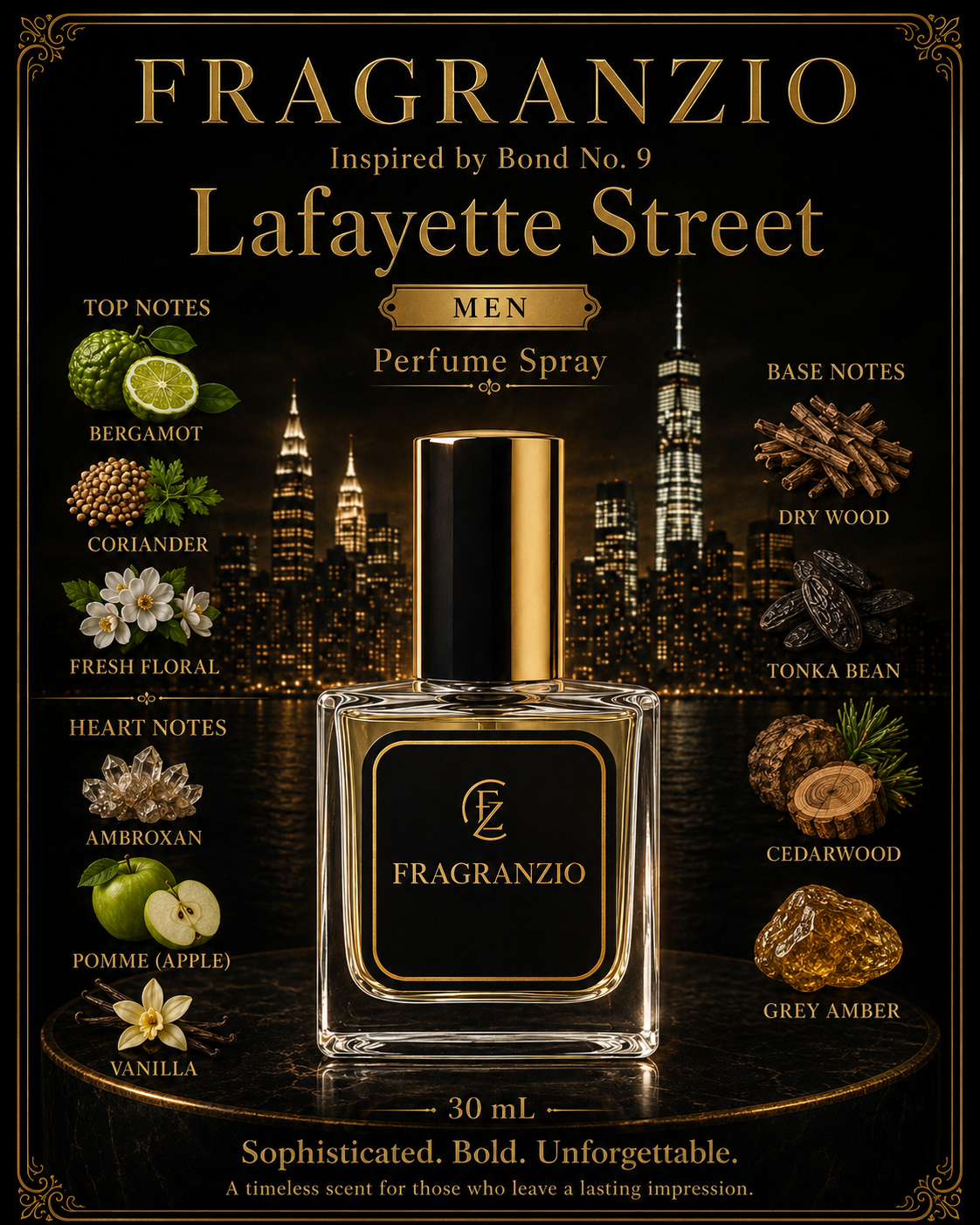 Fragranzio Perfume Spray inspired by Bond No. 9 Lafayette Street, 30 mL