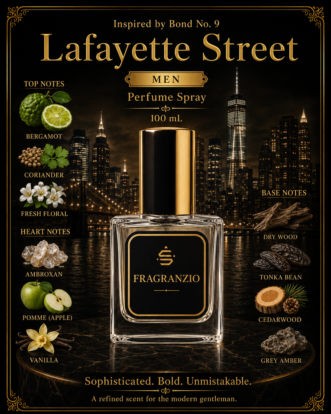 Fragranzio Perfume Spray inspired by Bond No. 9 Lafayette Street, 100 mL