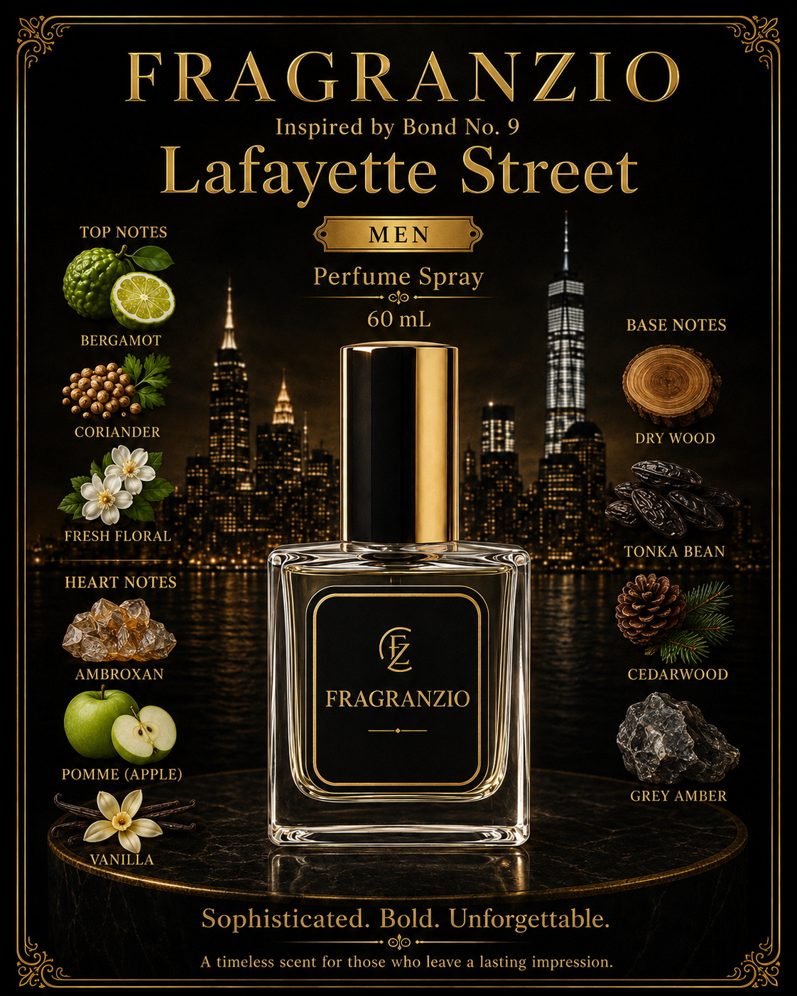 Fragranzio Perfume Spray inspired by Bond No. 9 Lafayette Street, 60 mL