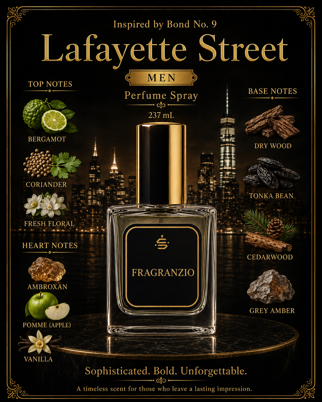 Fragranzio Perfume Spray inspired by Bond No. 9 Lafayette Street, 237 mL