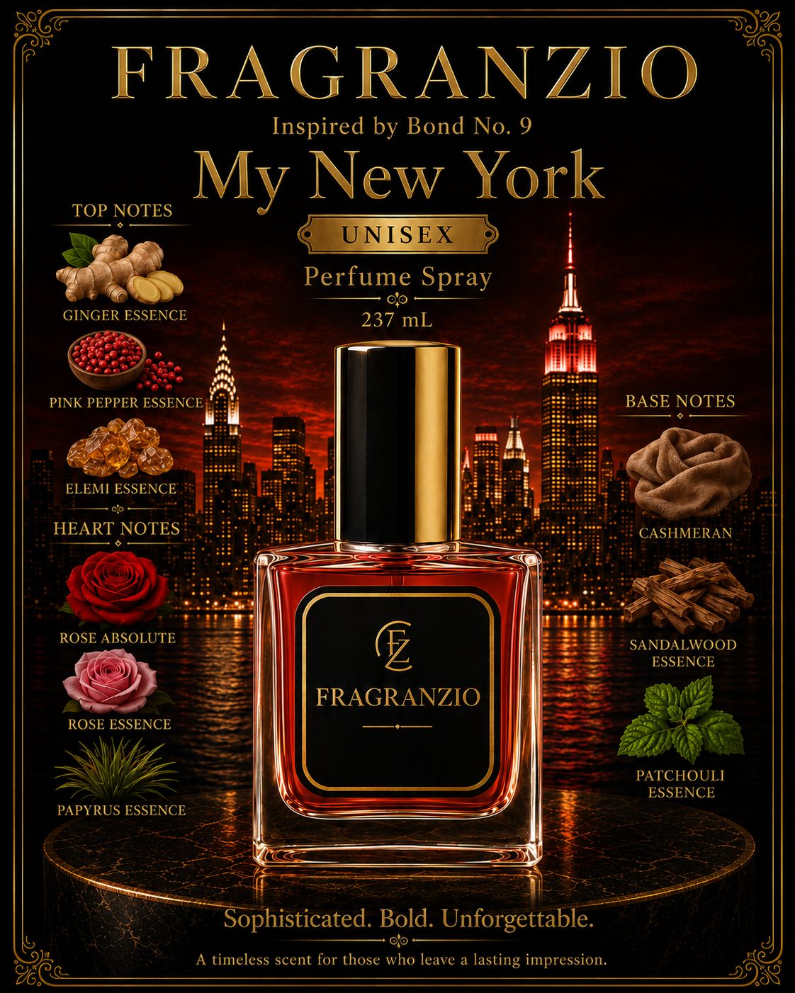Fragranzio Perfume Spray inspired by Bond No. 9 My New York, 237 mL