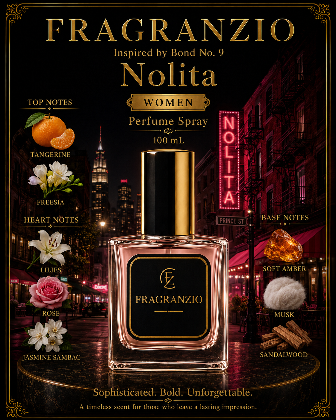 Fragranzio Perfume Spray inspired by Bond No. 9 Nolita, 100 mL