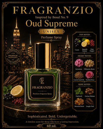Fragranzio Perfume Spray inspired by Bond No. 9 Oud Supreme, 60 mL