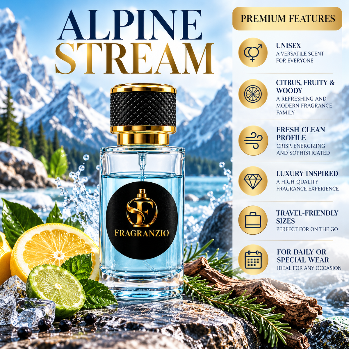 Fragranzio Alpine Stream premium features