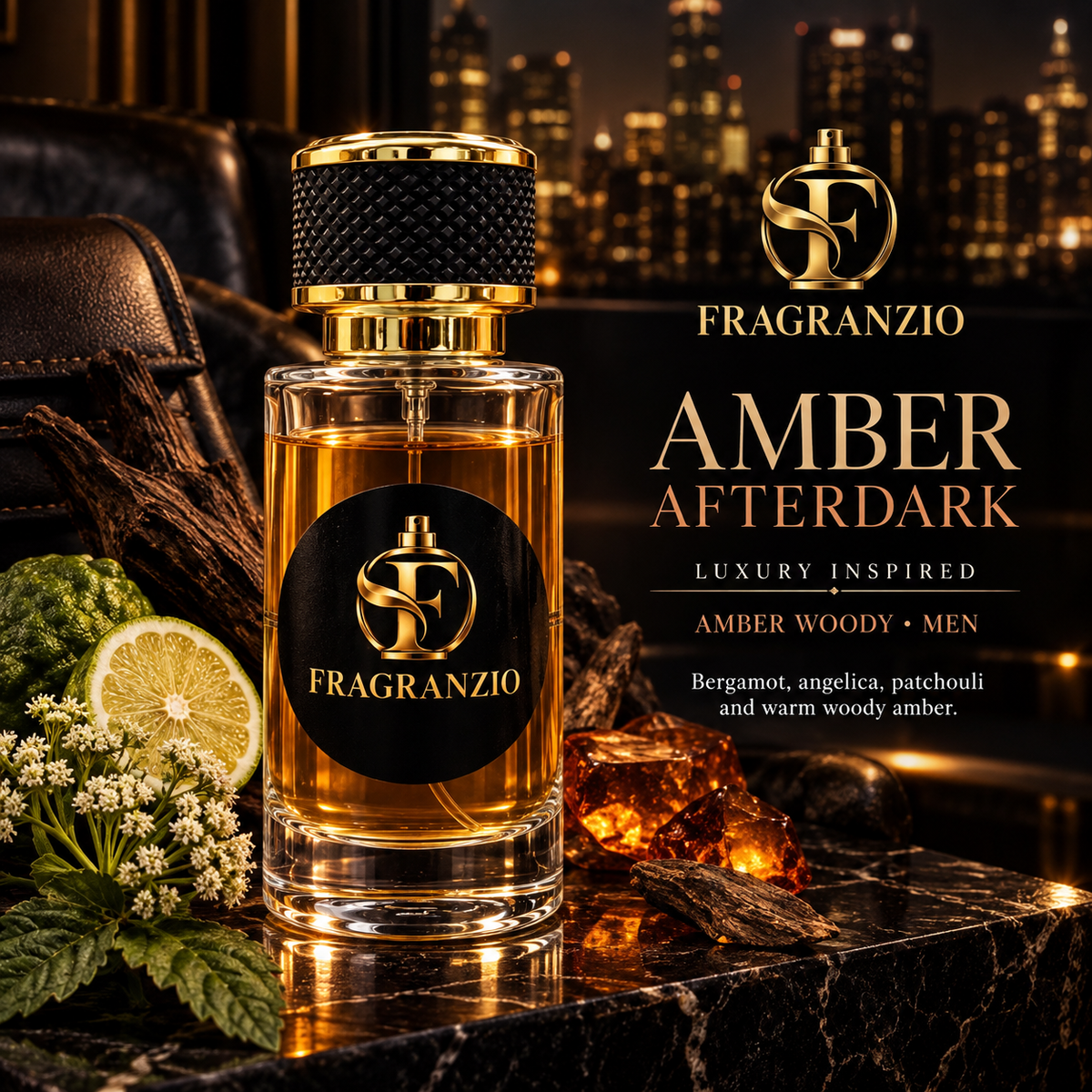 Fragranzio Amber Afterdark luxury-inspired fragrance visual