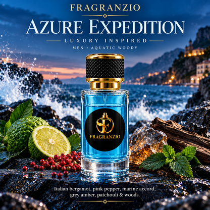 Fragranzio Azure Expedition luxury-inspired fragrance visual