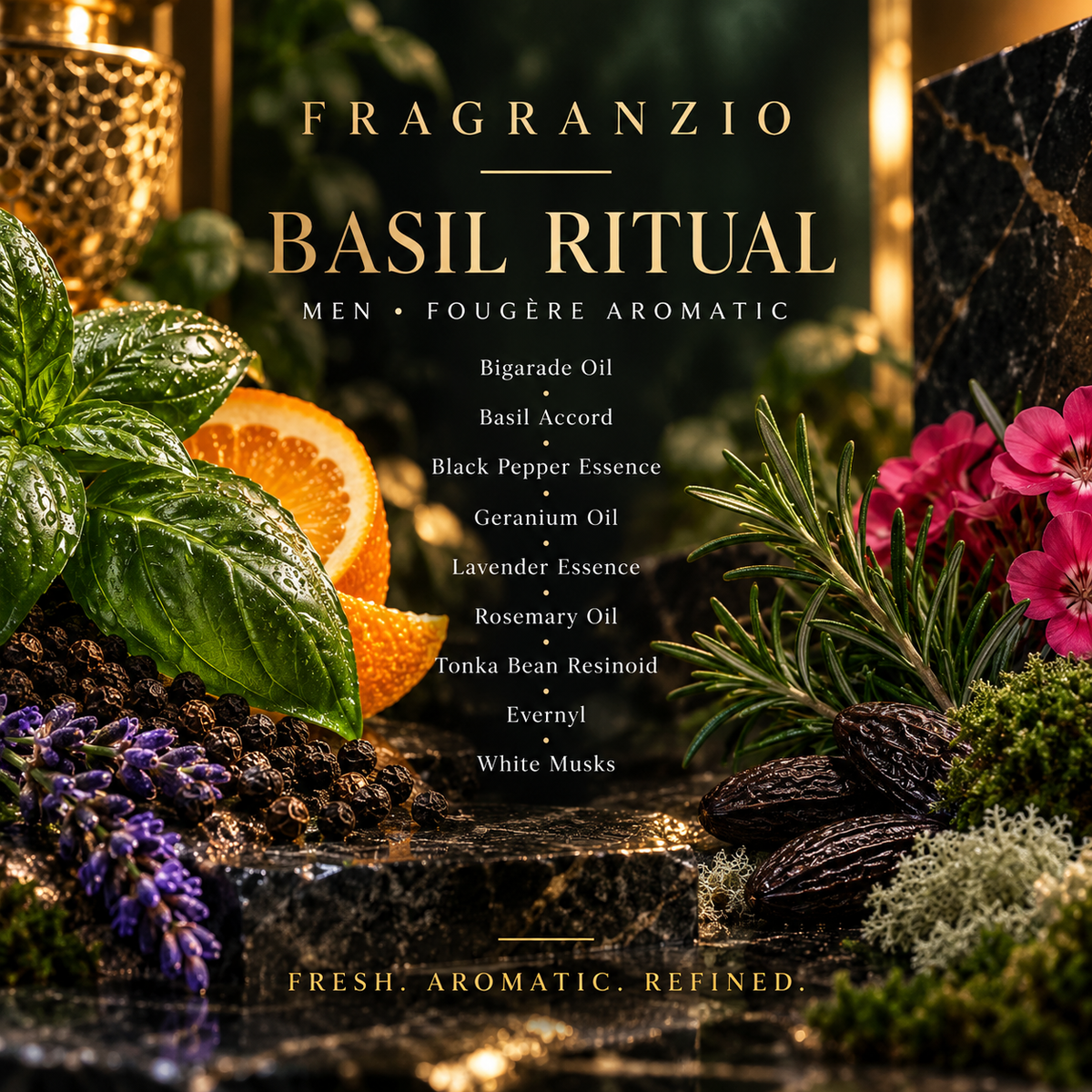 Fragranzio Basil Ritual luxury-inspired fragrance visual
