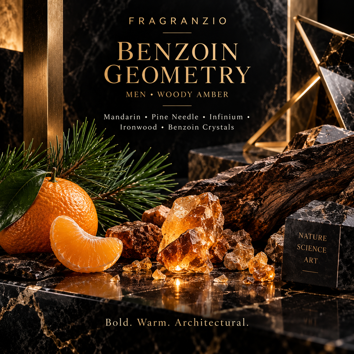 Fragranzio Benzoin Geometry luxury-inspired fragrance visual
