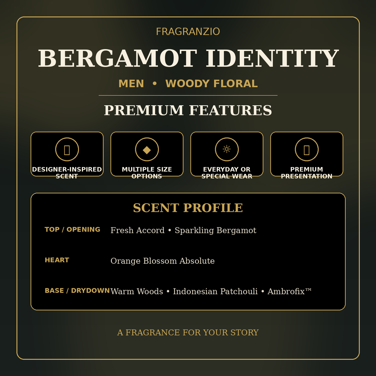 Fragranzio Bergamot Identity premium features