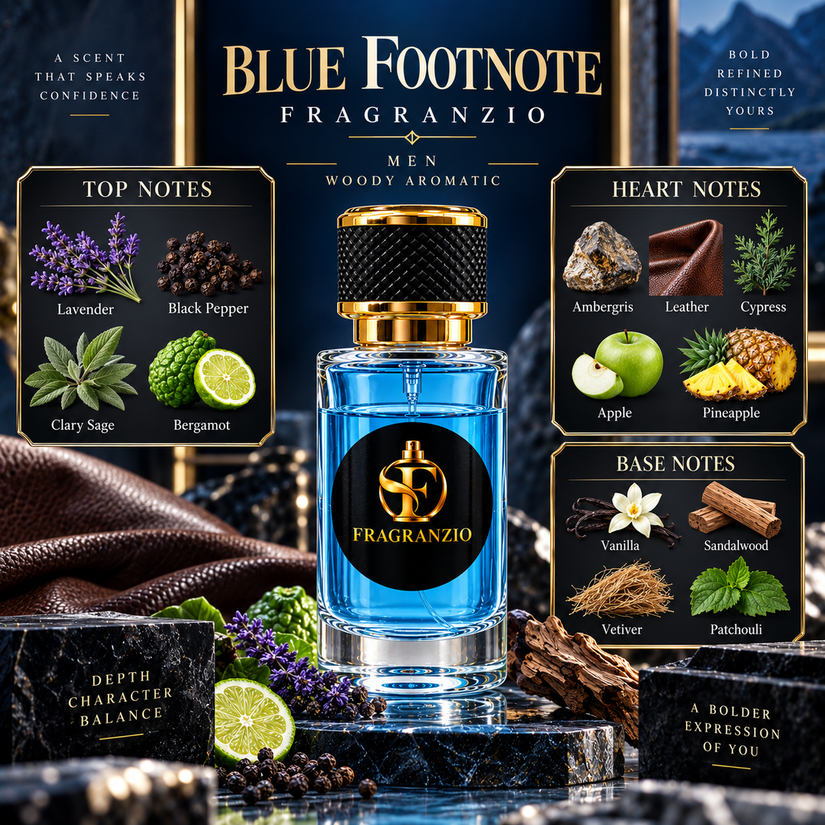 Fragranzio Blue Footnote fragrance notes