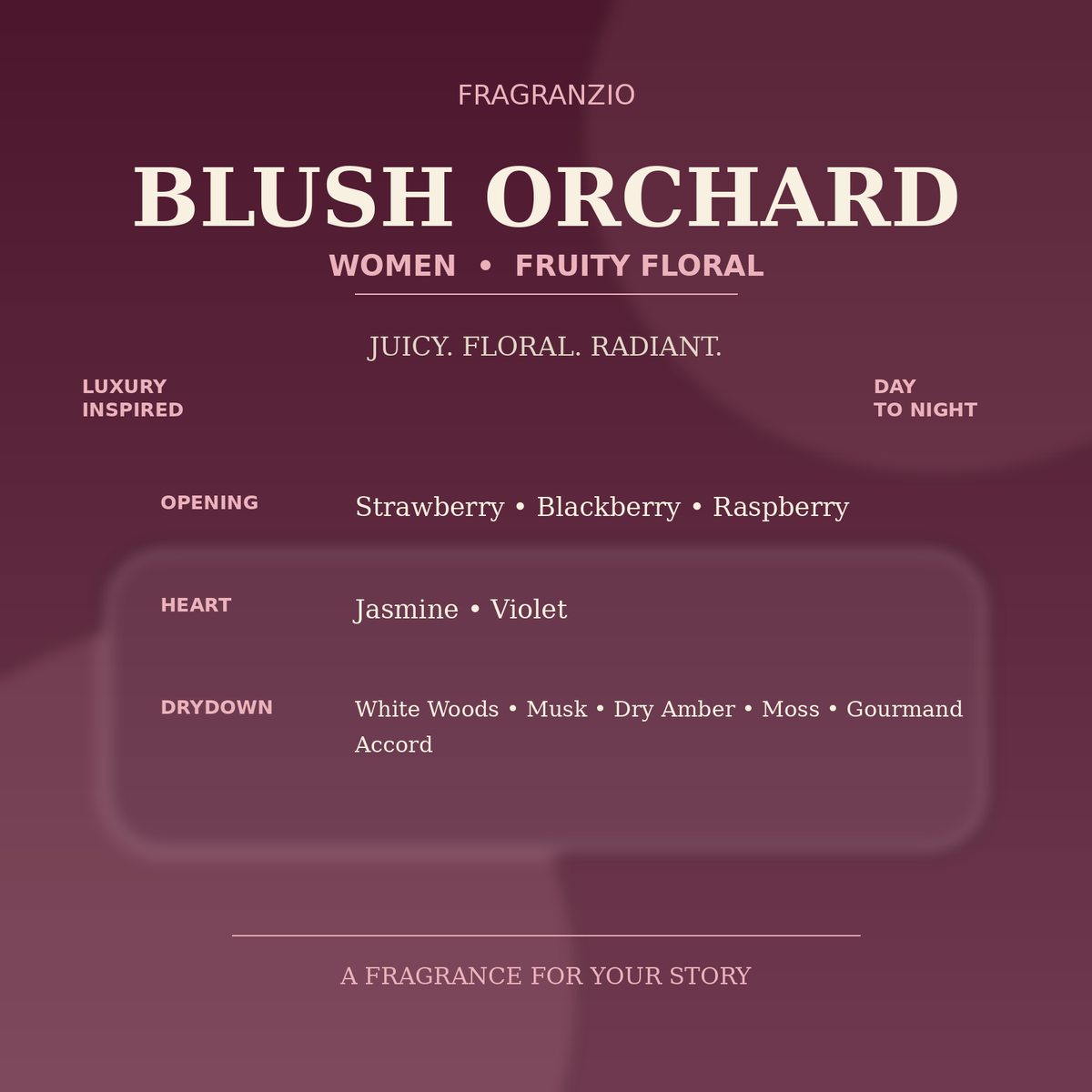 Fragranzio Blush Orchard luxury-inspired fragrance visual