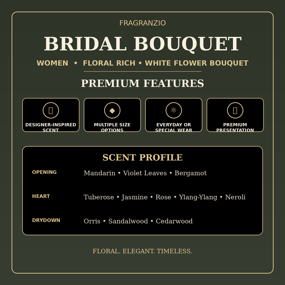 Fragranzio bridal bouquet premium features