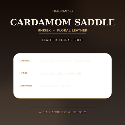 Fragranzio cardamom saddle luxury-inspired fragrance visual