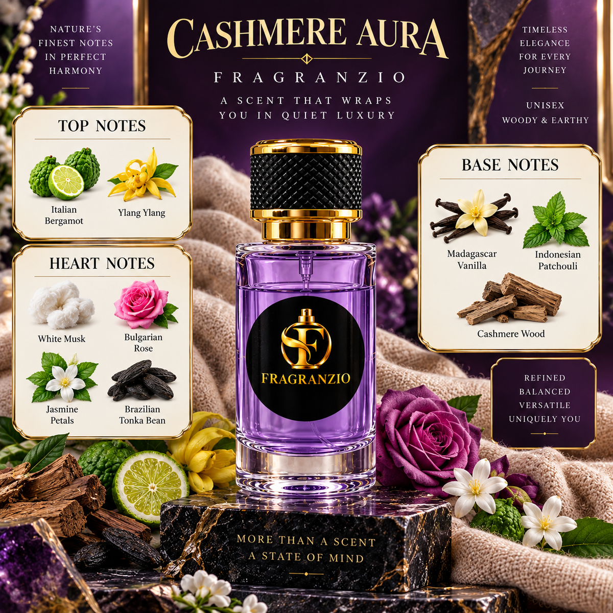 Fragranzio Cashmere Aura fragrance notes
