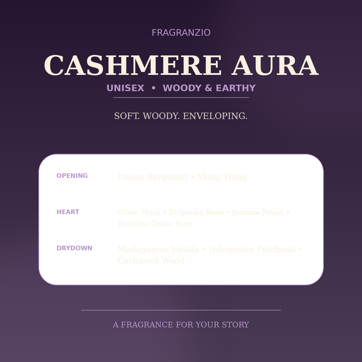 Fragranzio cashmere aura luxury-inspired fragrance visual