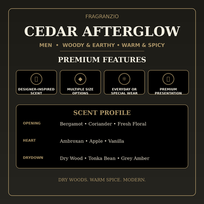 Fragranzio cedar afterglow premium features