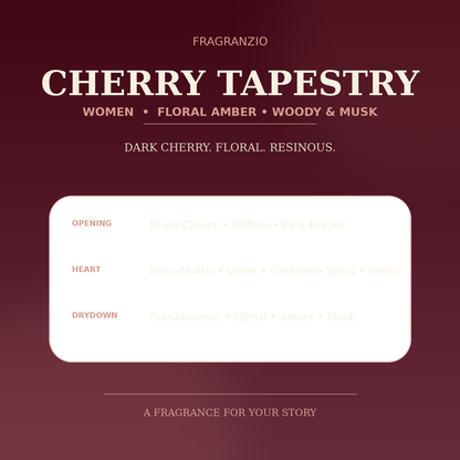 Fragranzio cherry tapestry luxury-inspired fragrance visual
