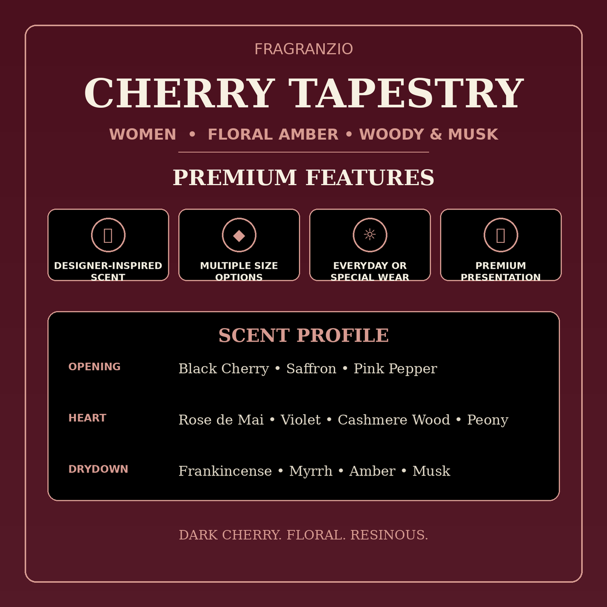 Fragranzio cherry tapestry premium features
