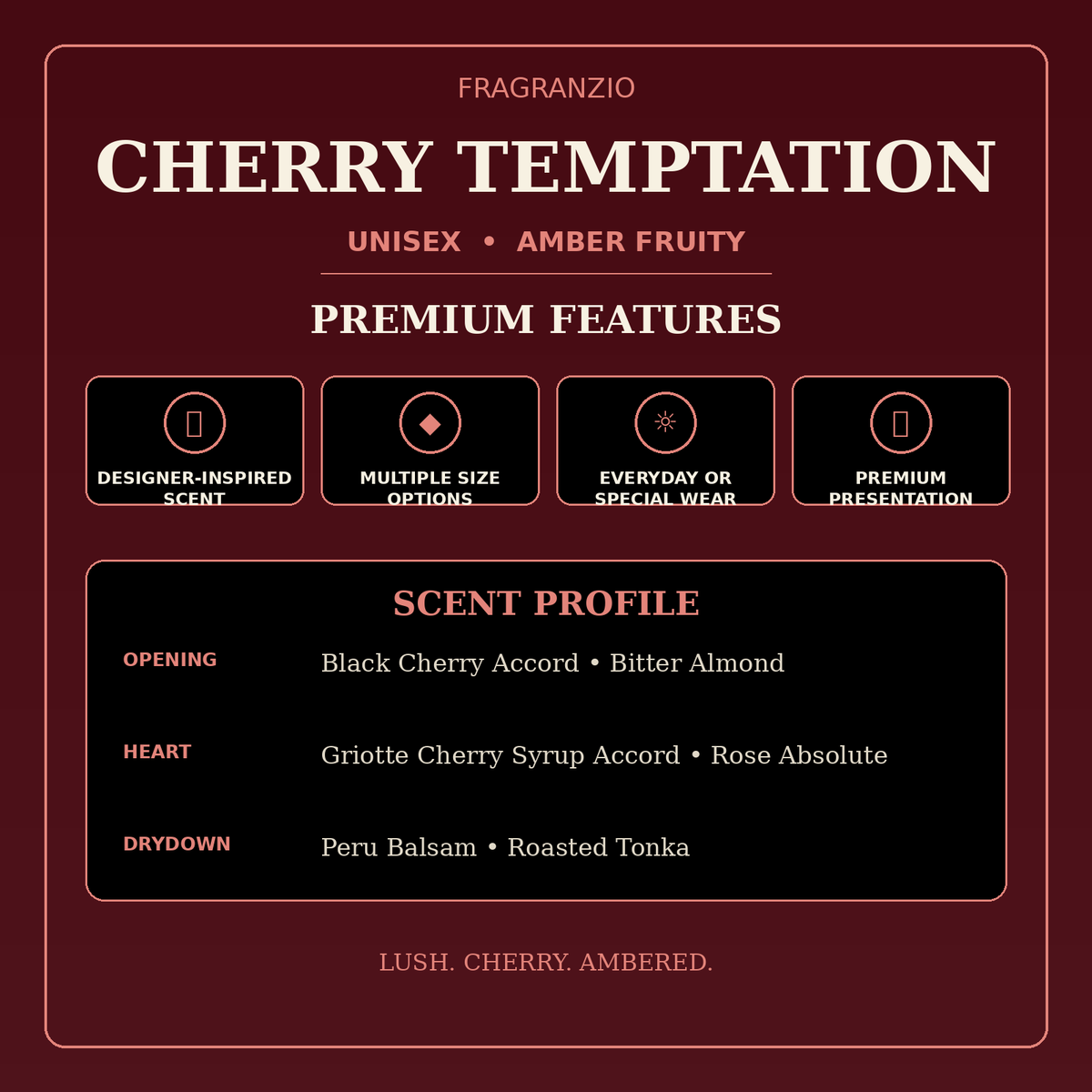 Fragranzio cherry temptation premium features