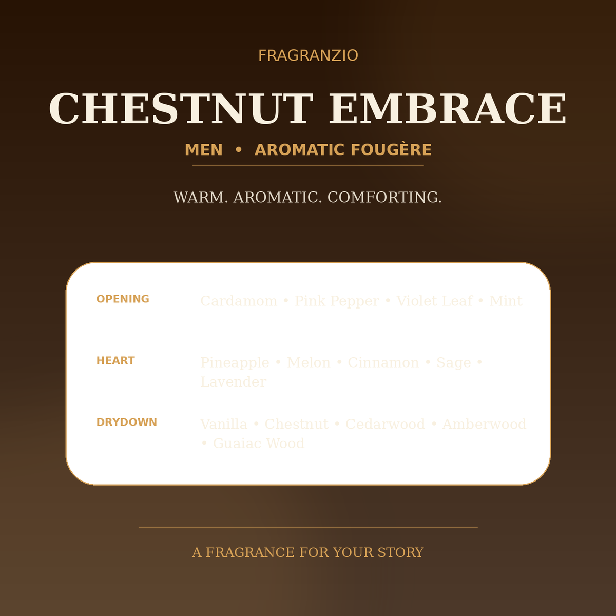 Fragranzio chestnut embrace luxury-inspired fragrance visual
