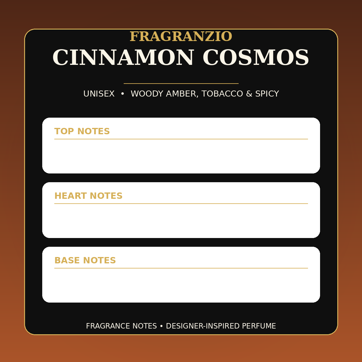Fragranzio Cinnamon Cosmos fragrance notes