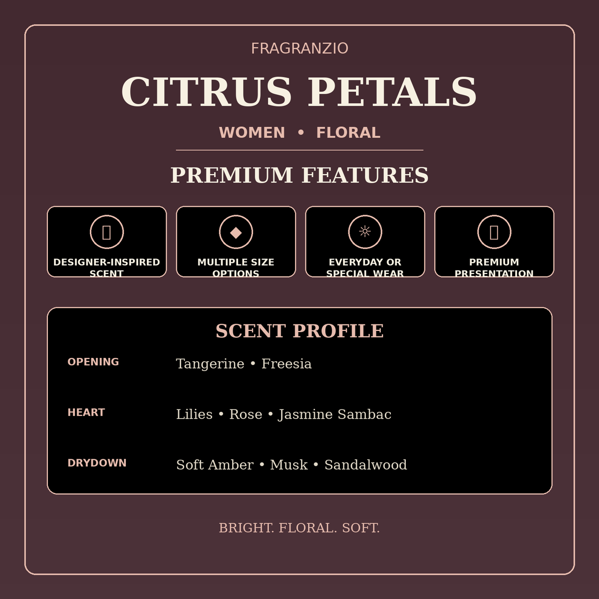 Fragranzio citrus petals premium features